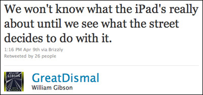 William Gibson tweet